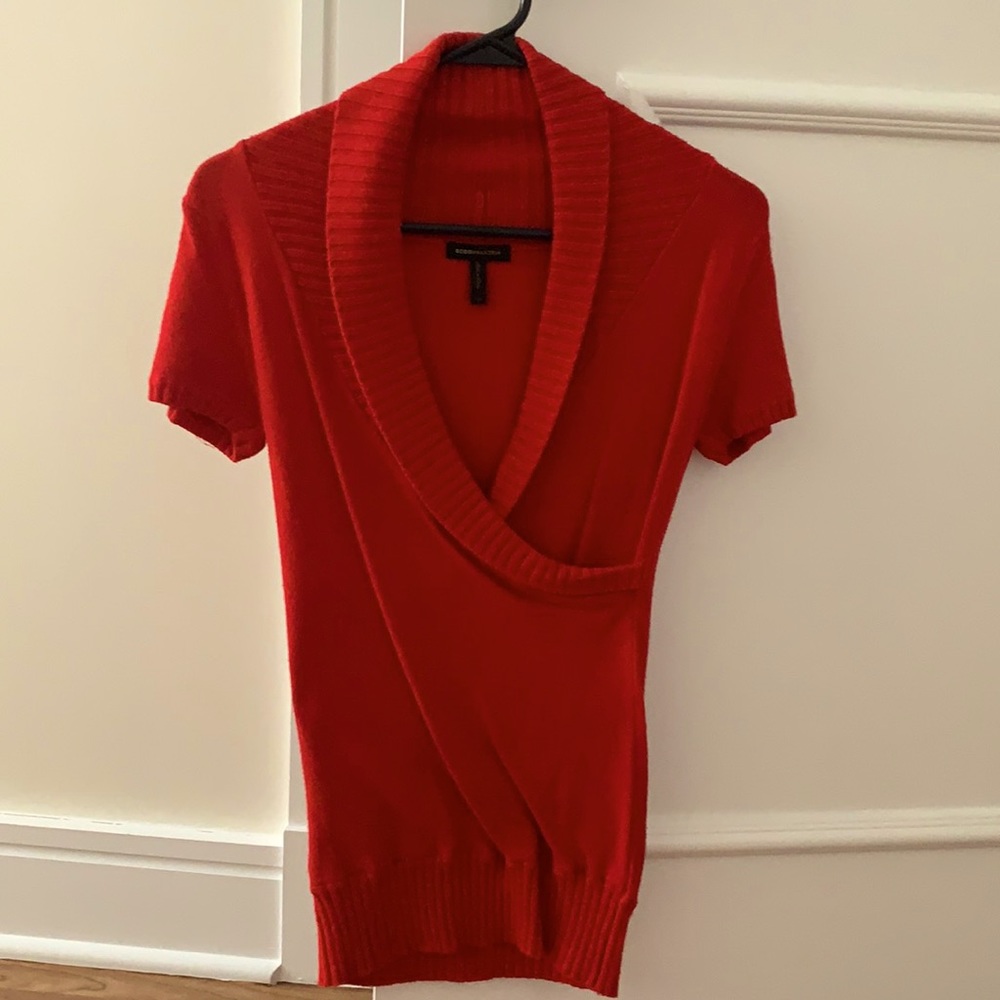 NWOT BCBG MaxAzria red short-sleeve sweater